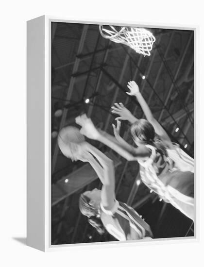 Young Women Playing Basketball-null-Framed Premier Image Canvas