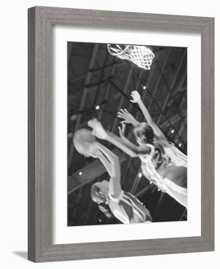 Young Women Playing Basketball-null-Framed Photographic Print