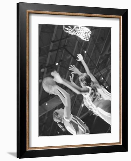 Young Women Playing Basketball-null-Framed Photographic Print