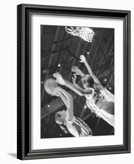 Young Women Playing Basketball-null-Framed Photographic Print