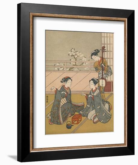 'Young Women Playing Kitsune-ken', c1768-Suzuki Harunobu-Framed Giclee Print