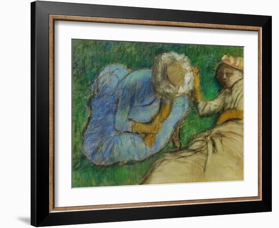 Young Women Resting in a Meadow-Edgar Degas-Framed Giclee Print