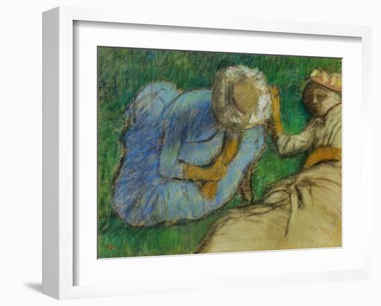 Young Women Resting in a Meadow-Edgar Degas-Framed Giclee Print