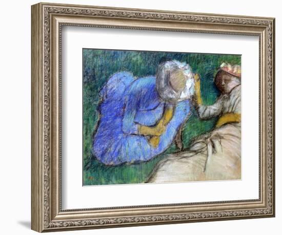 Young Women Resting, Late 19th-Early 20th Century-Edgar Degas-Framed Giclee Print