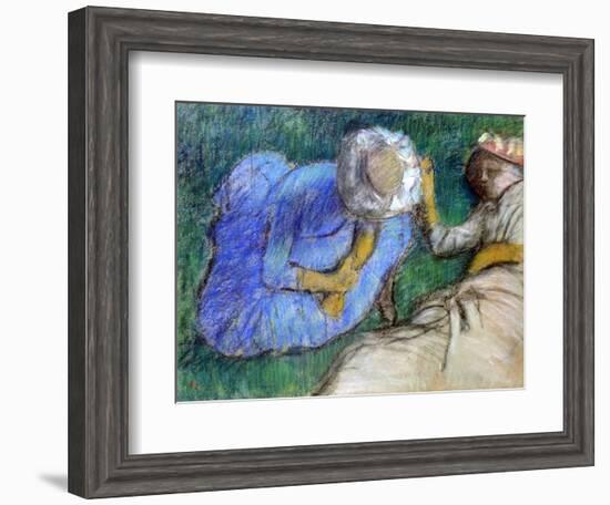 Young Women Resting, Late 19th-Early 20th Century-Edgar Degas-Framed Giclee Print