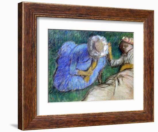 Young Women Resting, Late 19th-Early 20th Century-Edgar Degas-Framed Giclee Print