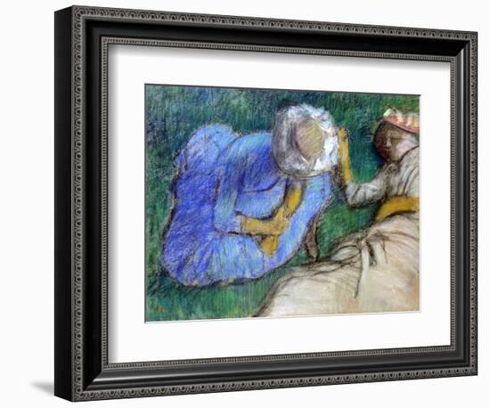 Young Women Resting, Late 19th-Early 20th Century-Edgar Degas-Framed Giclee Print