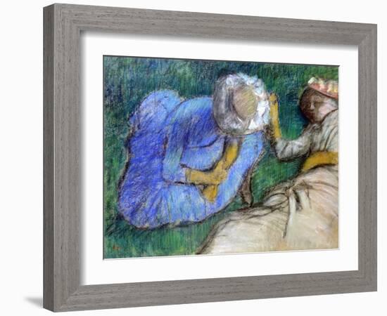 Young Women Resting, Late 19th-Early 20th Century-Edgar Degas-Framed Giclee Print