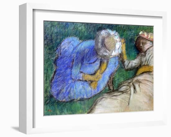 Young Women Resting, Late 19th-Early 20th Century-Edgar Degas-Framed Giclee Print