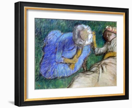 Young Women Resting, Late 19th-Early 20th Century-Edgar Degas-Framed Giclee Print