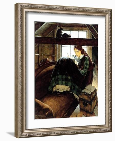 Young Writer-Norman Rockwell-Framed Giclee Print