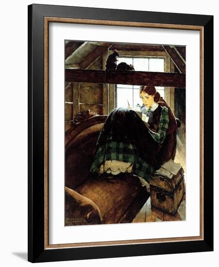 Young Writer-Norman Rockwell-Framed Giclee Print