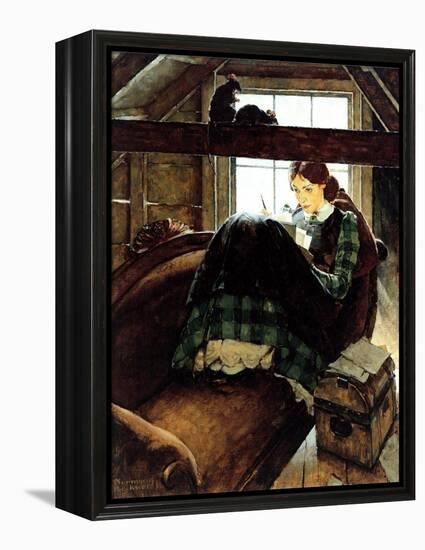 Young Writer-Norman Rockwell-Framed Premier Image Canvas