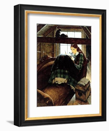 Young Writer-Norman Rockwell-Framed Giclee Print