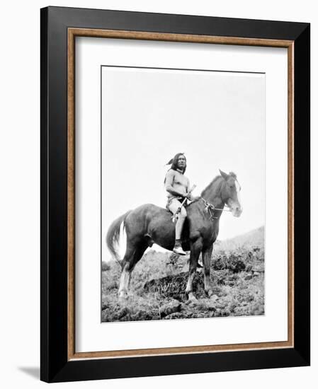 Young Yakima on Horseback-Edward S^ Curtis-Framed Giclee Print