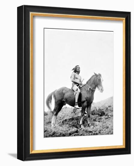 Young Yakima on Horseback-Edward S^ Curtis-Framed Giclee Print