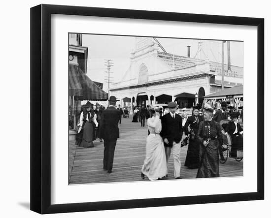 Youngs Pier Boardwalk, Atlantic City, N.J.-null-Framed Photo