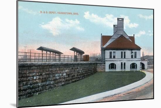 Youngstown, Ohio - Baltimore and Ohio Railway Train Depot View-Lantern Press-Mounted Art Print