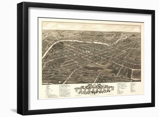 Youngstown, Ohio - Panoramic Map-Lantern Press-Framed Art Print