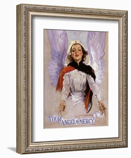 Your Angel of Mercy, c.1917-Howard Chandler Christy-Framed Giclee Print