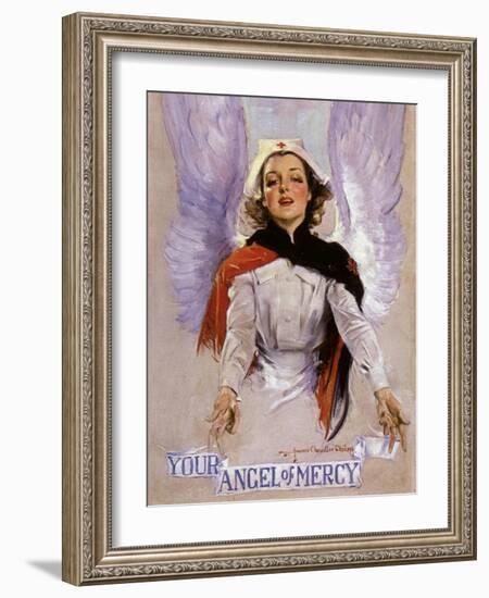 Your Angel of Mercy, c.1917-Howard Chandler Christy-Framed Giclee Print