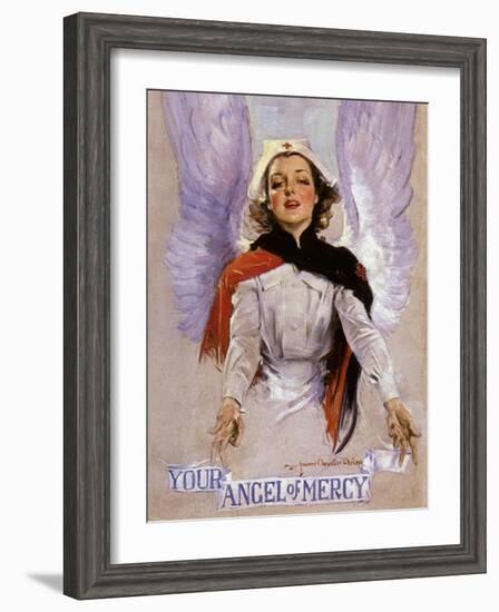 Your Angel of Mercy, c.1917-Howard Chandler Christy-Framed Giclee Print