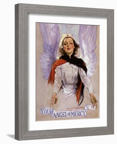 Your Angel of Mercy, c.1917-Howard Chandler Christy-Framed Giclee Print