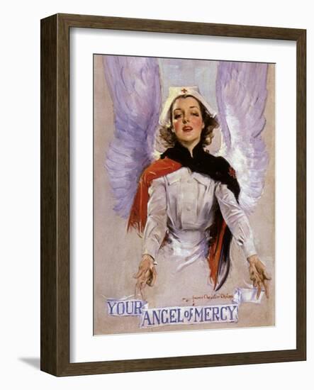 Your Angel of Mercy, c.1917-Howard Chandler Christy-Framed Giclee Print