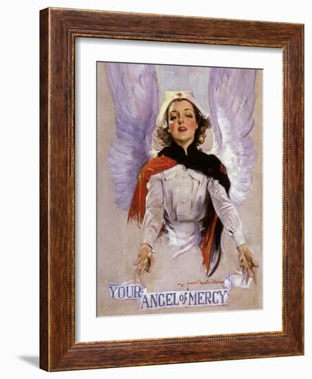 Your Angel of Mercy, c.1917-Howard Chandler Christy-Framed Giclee Print