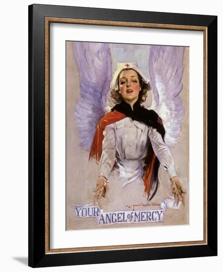 Your Angel of Mercy, c.1917-Howard Chandler Christy-Framed Giclee Print