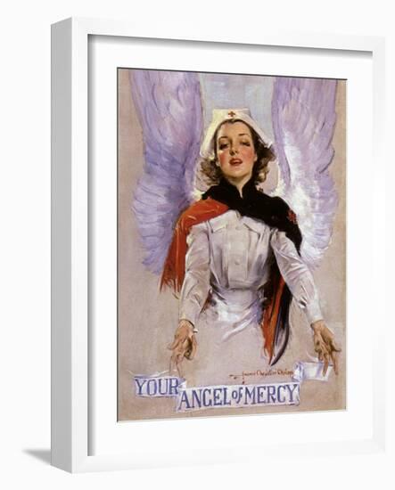 Your Angel of Mercy, c.1917-Howard Chandler Christy-Framed Giclee Print