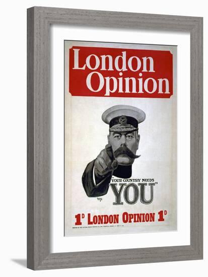 "Your Country Needs You", Poster for the London Opinion, 1914-Alfred Leete-Framed Giclee Print