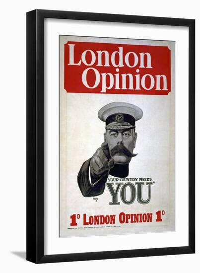 "Your Country Needs You", Poster for the London Opinion, 1914-Alfred Leete-Framed Giclee Print