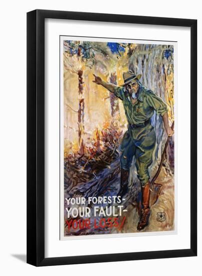 Your Forests - Your Fault - Your Loss Poster-James Montgomery Flagg-Framed Giclee Print