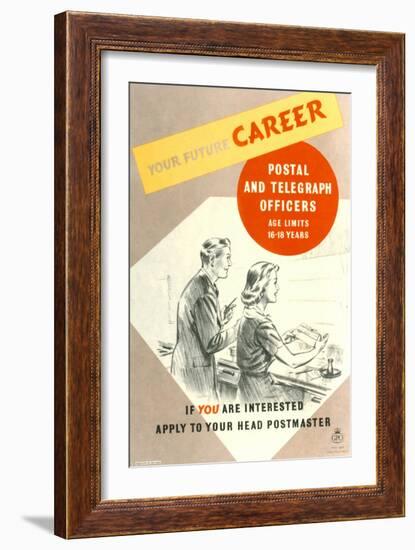 Your Future Career - Postal and Telegraph Officers-West One Studios-Framed Art Print