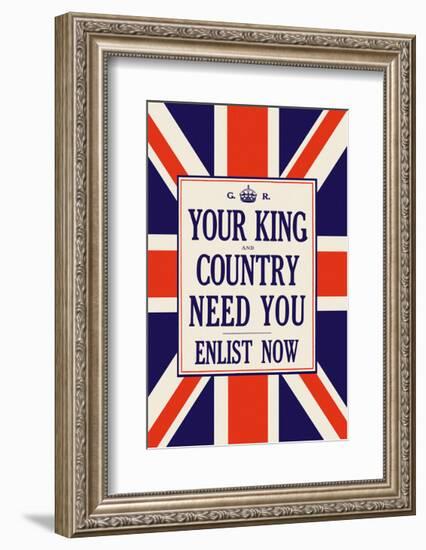 Your King and Country Need You-Vintage Reproduction-Framed Giclee Print