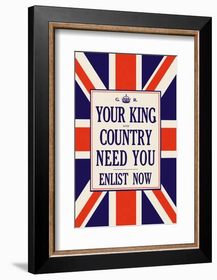 Your King and Country Need You-Vintage Reproduction-Framed Giclee Print