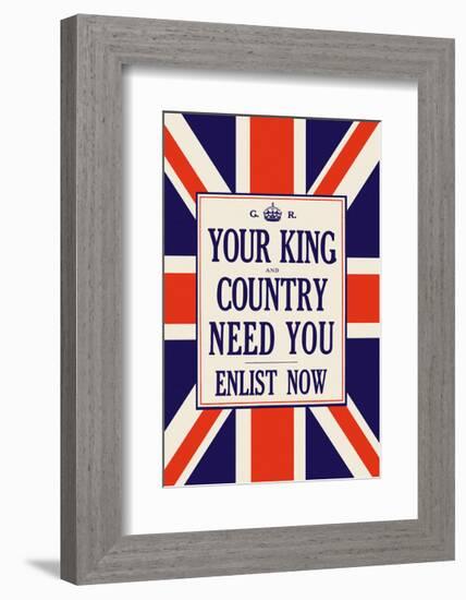 Your King and Country Need You-Vintage Reproduction-Framed Giclee Print