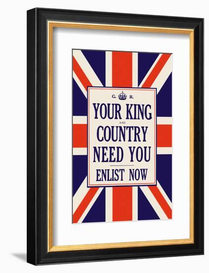 Your King and Country Need You-Vintage Reproduction-Framed Giclee Print