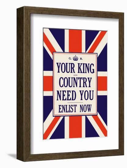Your King and Country Need You-Vintage Reproduction-Framed Giclee Print