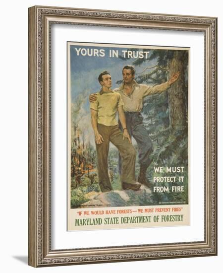 Yours in Trust Poster-James Montgomery Flagg-Framed Giclee Print