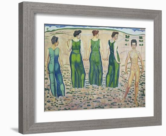 Youth, Adored by the Woman (First Version), 1903-Ferdinand Hodler-Framed Giclee Print