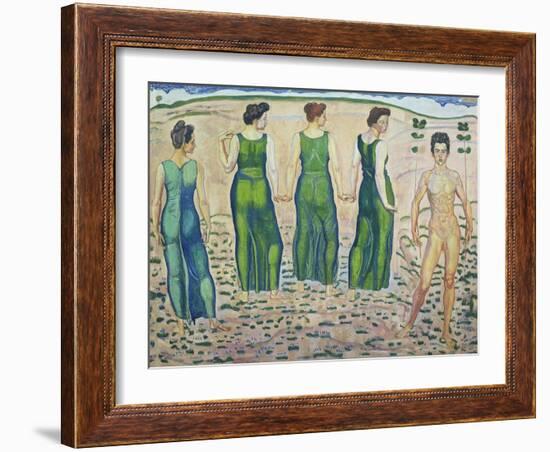 Youth, Adored by the Woman (First Version), 1903-Ferdinand Hodler-Framed Giclee Print