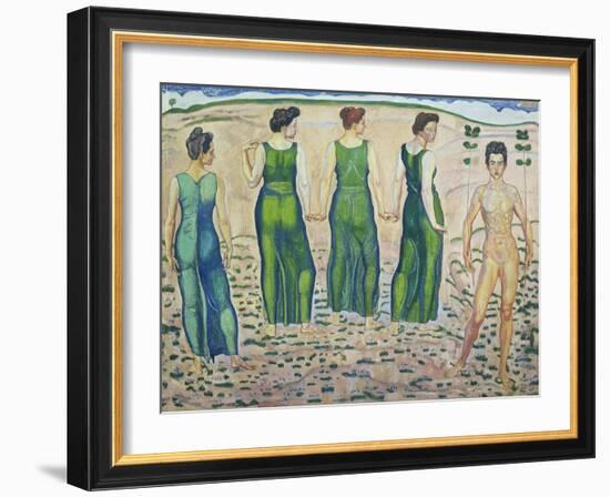 Youth, Adored by the Woman (First Version), 1903-Ferdinand Hodler-Framed Giclee Print