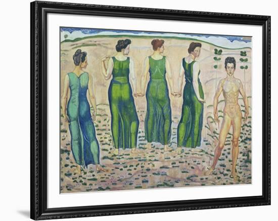 Youth, Adored by the Woman (First Version), 1903-Ferdinand Hodler-Framed Giclee Print