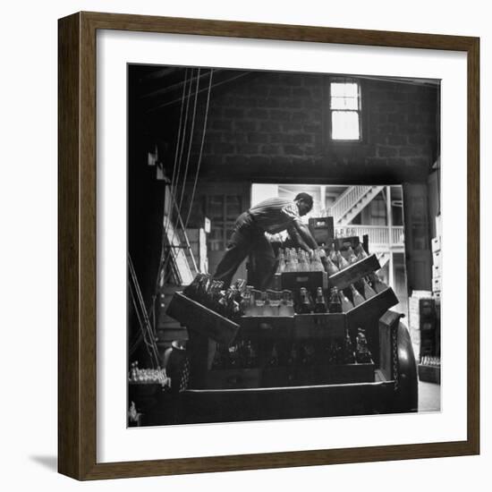 Youth Essay: Teenage Boy Loading Bottles on Back of Truck-Gordon Parks-Framed Photographic Print