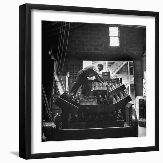 Youth Essay: Teenage Boy Loading Bottles on Back of Truck-Gordon Parks-Framed Photographic Print