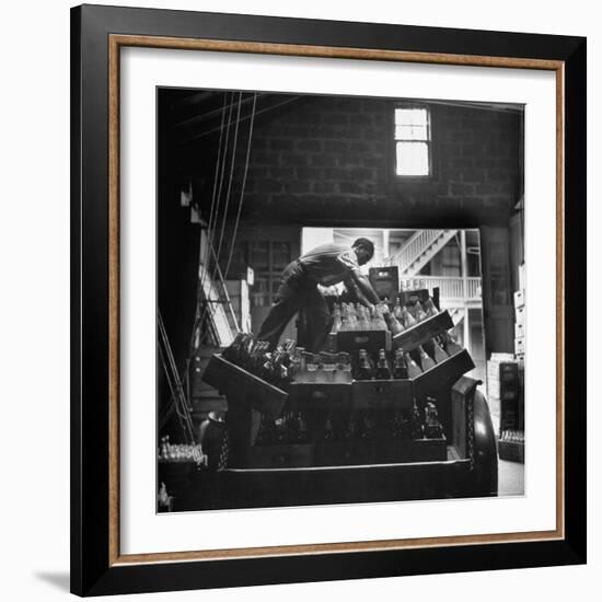 Youth Essay: Teenage Boy Loading Bottles on Back of Truck-Gordon Parks-Framed Photographic Print