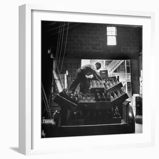 Youth Essay: Teenage Boy Loading Bottles on Back of Truck-Gordon Parks-Framed Photographic Print