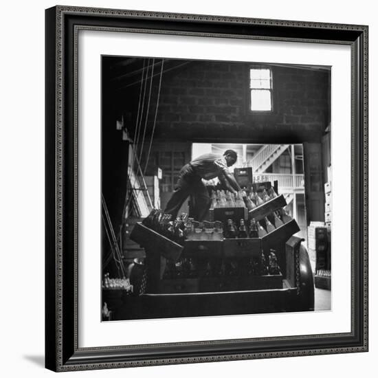 Youth Essay: Teenage Boy Loading Bottles on Back of Truck-Gordon Parks-Framed Photographic Print